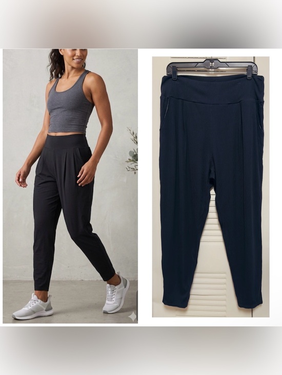 Vuori Pants - Vuori Lux Pleated High-Waist Harem Jogger Pants  X-Large Black